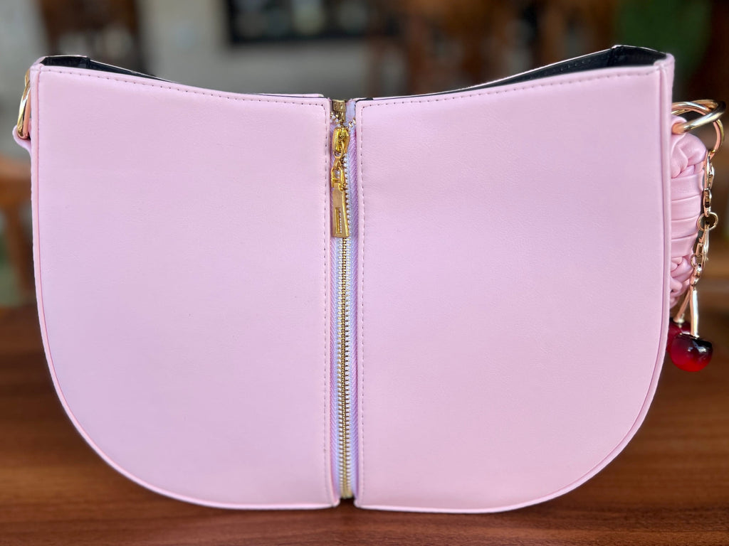 Pink Braided Handle Luna Bag
