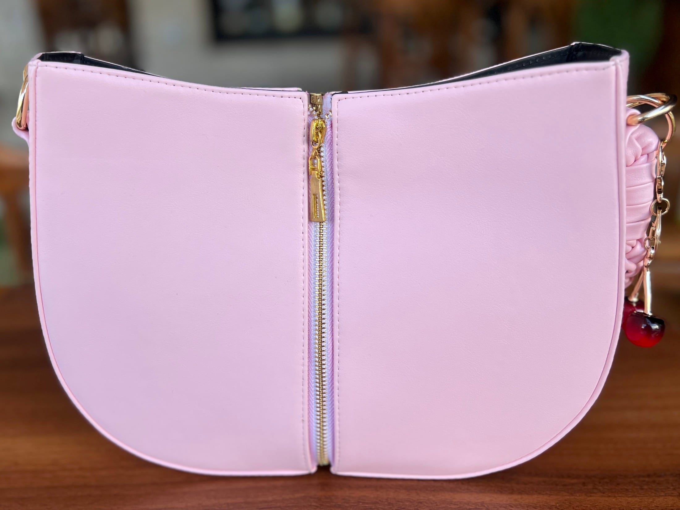 Pink Braided Handle Luna Bag