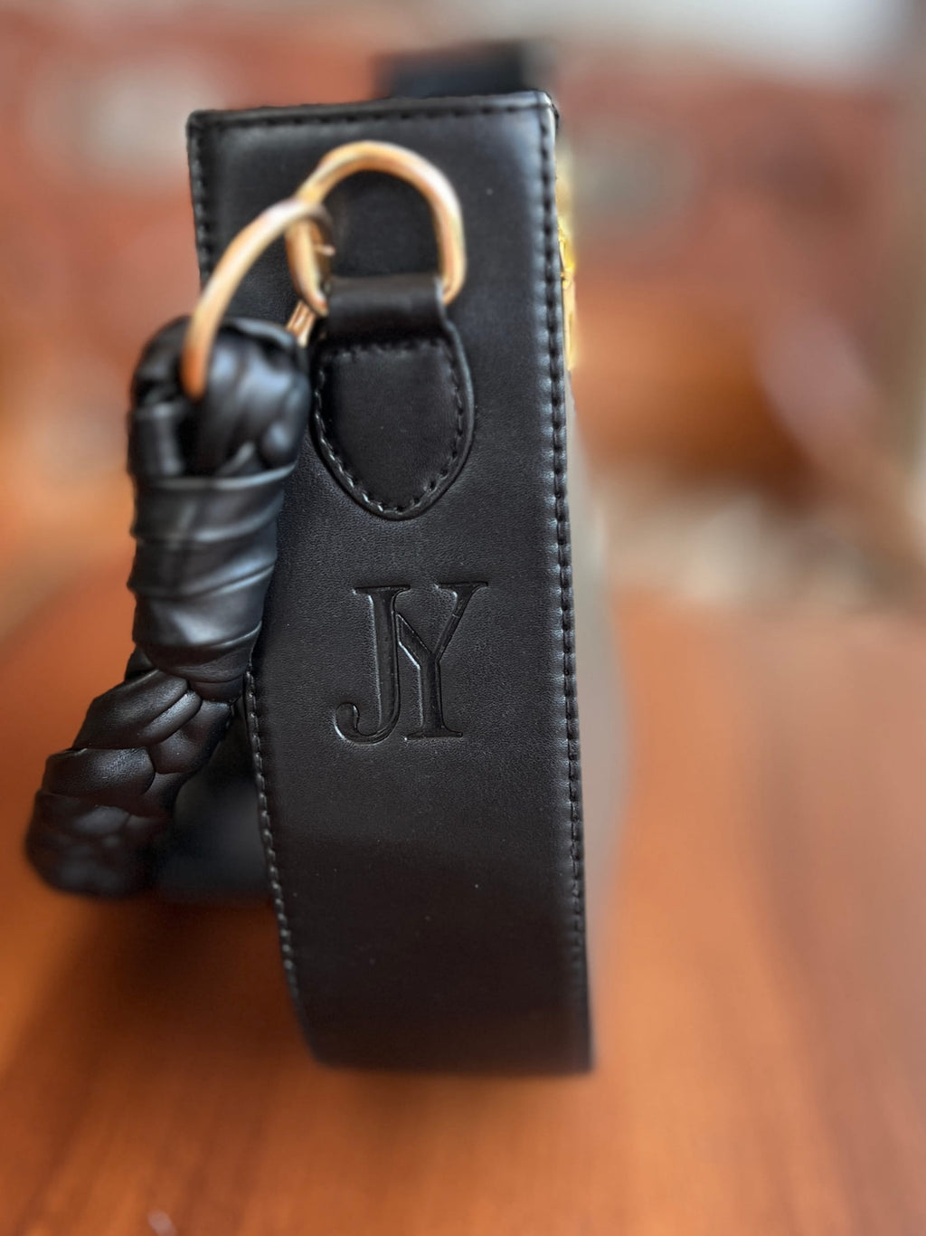 Black Braided Handle Luna Bag
