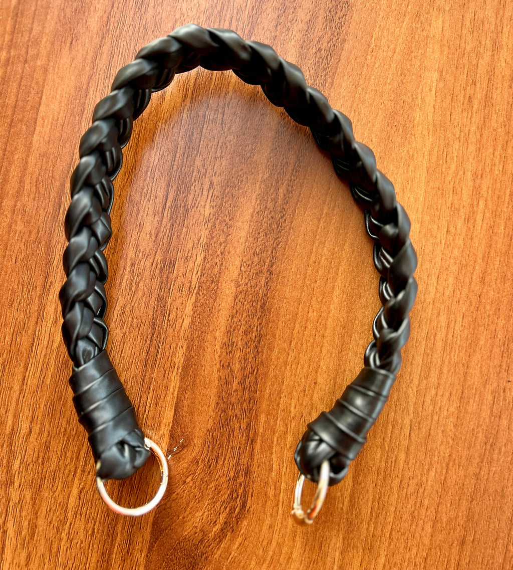 Black Braided Handle Luna Bag