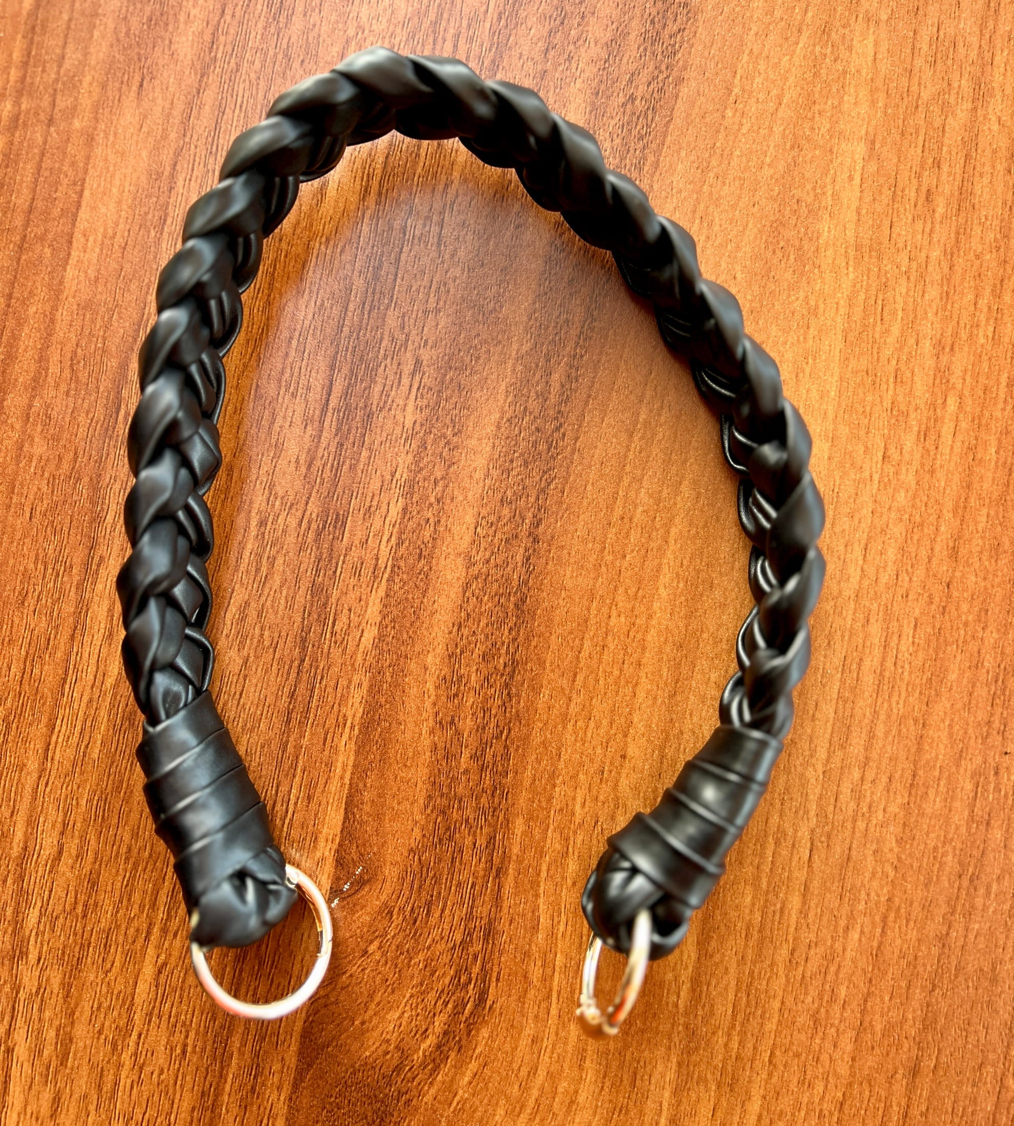 Black Braided Handle Luna Bag