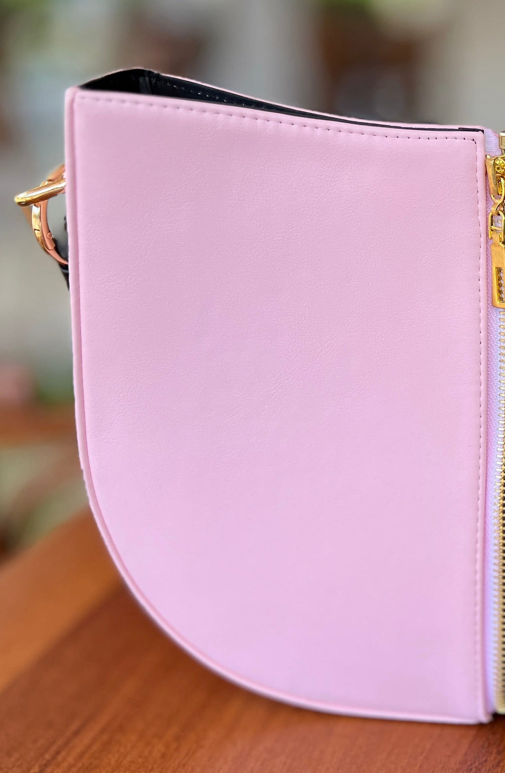 Demi-Lune – Pink Leather Interchangeable Half for Bag System
