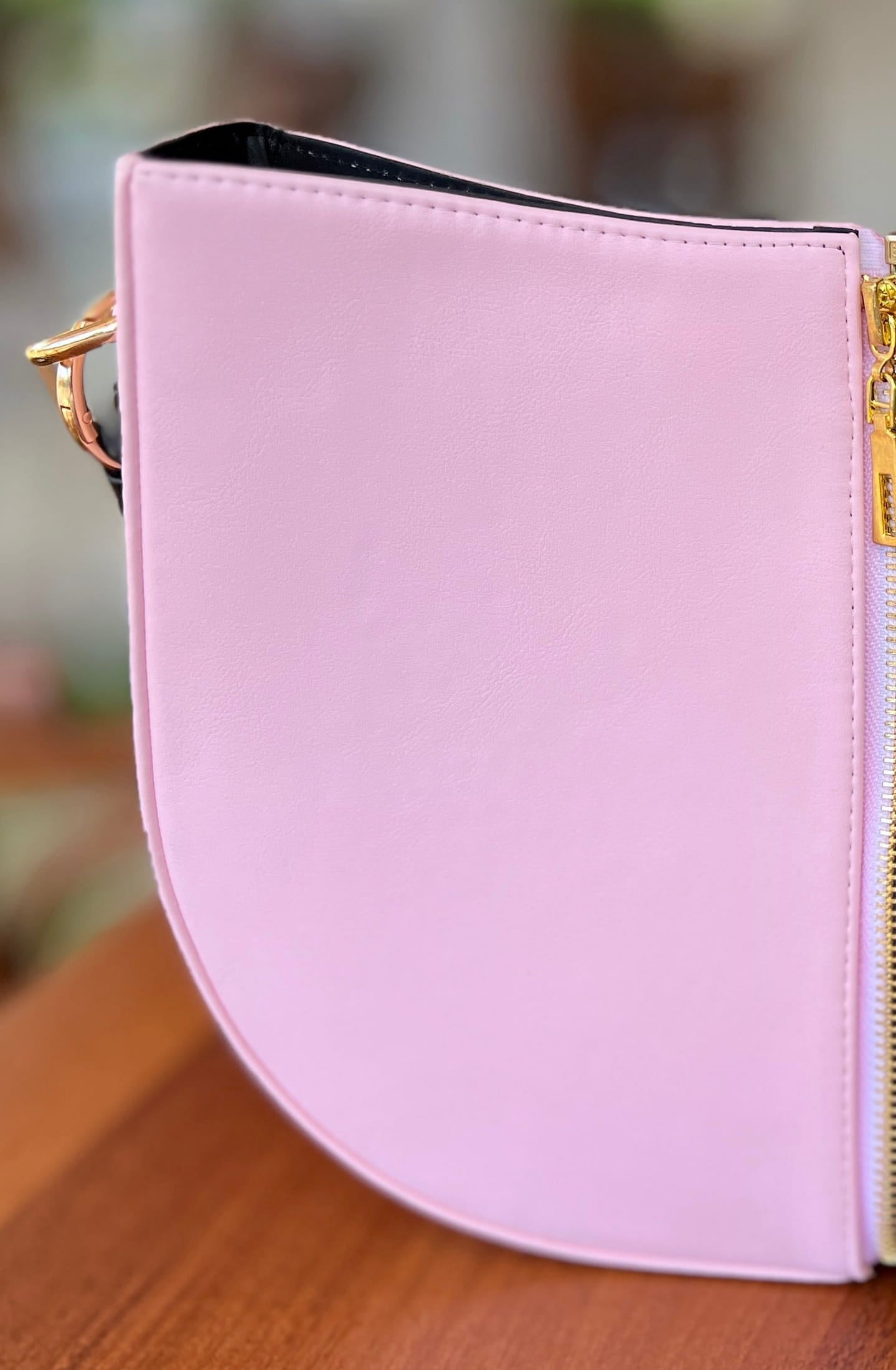 Demi-Lune – Pink Leather Interchangeable Half for Bag System