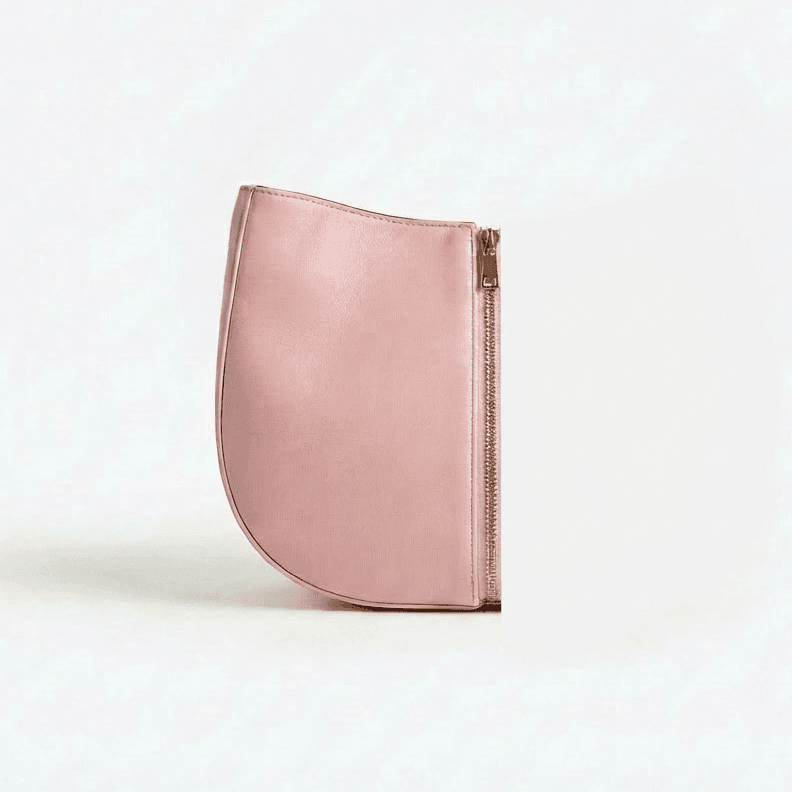 Demi-Lune – Pink Leather Interchangeable Half for Bag System